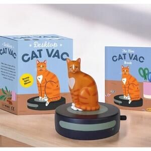 NIB Running Press Ginger Orange Tabby Desktop Cat Vac Vacuum Toy Gift Rp Minis